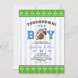 Blauw Quirky Touchdown Jongen Baby Shower Kaart