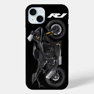Blauw R1 Sportsbike Motorfiets iPhone 15 Mini Hoesje