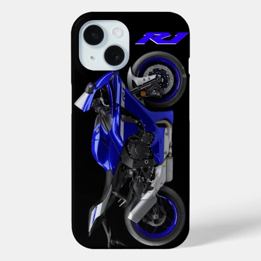 Blauw R1 Sportsbike Motorfiets Case-Mate iPhone Case (Achterkant)