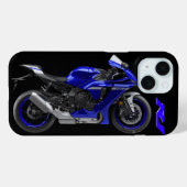 Blauw R1 Sportsbike Motorfiets Case-Mate iPhone Case (Achterkant (horizontaal))