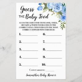 Blauw raad de Baby Baby shower game Kaart