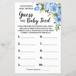 Blauw raad eens met de Baby voedseldouche Flyer