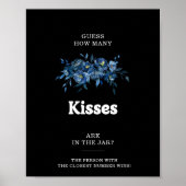 Blauw raad hoeveel kussen bruidsfeest spel poster (Voorkant)