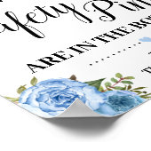 Blauw raad hoeveel veiligheidsspeldenjager poster (Hoek)