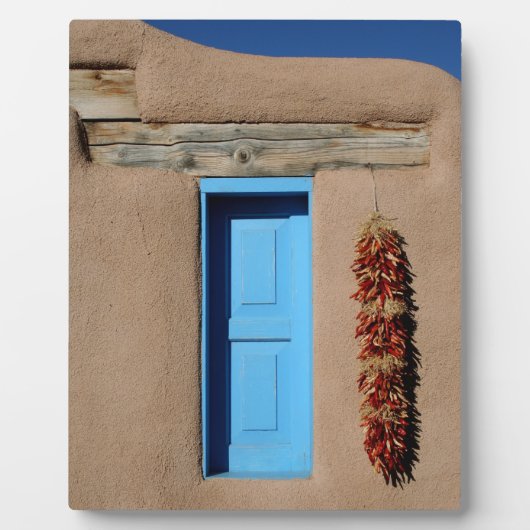 Blauw raam van Taos Fotoplaat (Voorkant)