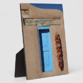 Blauw raam van Taos Fotoplaat (Zijkant)