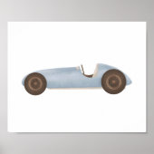 Blauw  Race Auto Kinder Room Decor Poster (Voorkant)