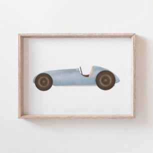 Blauw Race Auto Kinder Room Decor Poster
