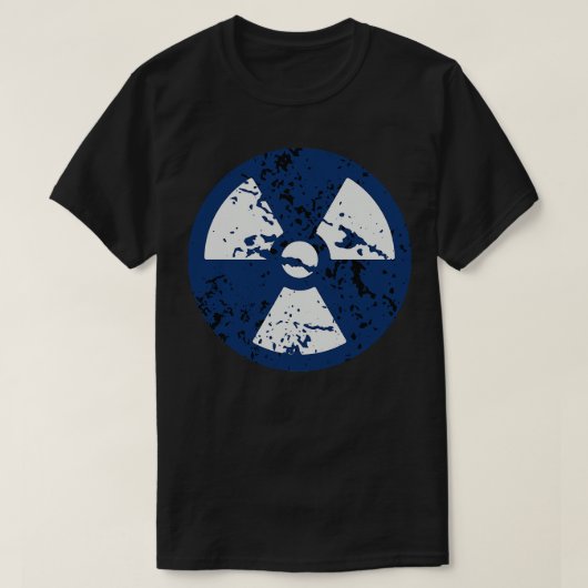 blauw radioactief teken t-shirt (Design voorkant)