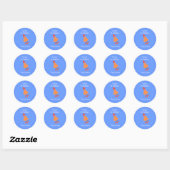 Blauw raket 1e verjaardag favoriet label (Vel)