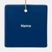 Blauw Raket vierkant ornament (Achterkant)