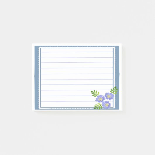Blauw rand kader  post-it® notes (Voorkant)