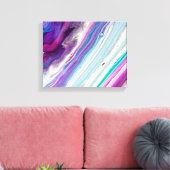 blauw raspberry abstract omwikkeld canvas afdruk (Insitu (Woonkamer))