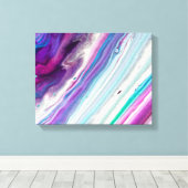 blauw raspberry abstract omwikkeld canvas afdruk (Insitu (Houten vloer))