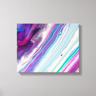 blauw raspberry abstract omwikkeld canvas afdruk