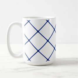 Blauw raster (hoekig) koffiemok