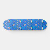 blauw rastergeometrisch skateboard (Horizontaal)