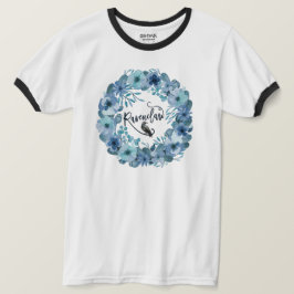 Blauw Ravenhuis geïnspireerde vintage ringer T-shirt