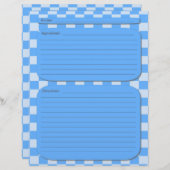 Blauw recept-recept (Voorkant / Achterkant)