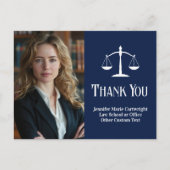 Blauw Rechtskantoor Aangepaste Jurist Bedankt Briefkaart (Voorkant)