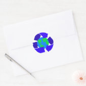blauw recyclen ronde sticker (Envelop)