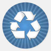 Blauw Recyclen Stickers 001 (Voorkant)