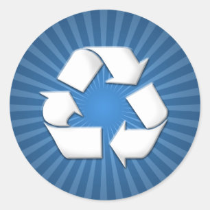 Blauw Recyclen Stickers 001