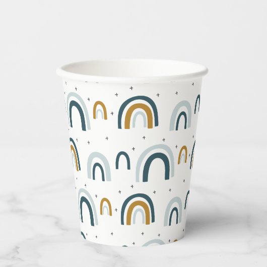 Blauw Regenboog jongen Verjaardagsfeest Papieren Bekers (Voorkant)