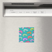 Blauw regenboog kameleon patroon magneet (Insitu (Vaatwasser))