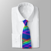 (Blauw) Regenboog Kleuren Abstract Stropdas (Gebonden)