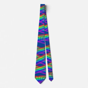 (Blauw) Regenboog Kleuren Abstract Stropdas