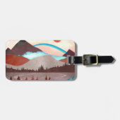 Blauw regenbooglandschap bagagelabel (Voorkant horizontaal)