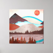 Blauw regenbooglandschap canvas afdruk (Voorkant)