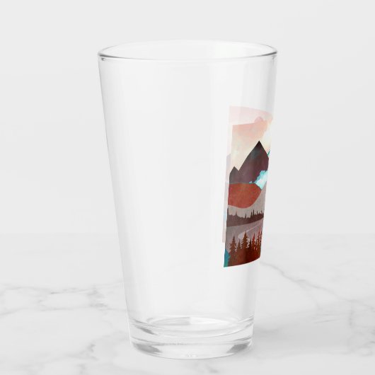 Blauw regenbooglandschap glas (Rechts)