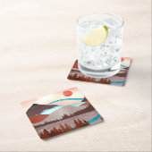 Blauw regenbooglandschap kartonnen onderzetters (Insitu)