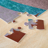 Blauw regenbooglandschap legpuzzel (Zijkant)