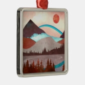 Blauw regenbooglandschap metalen ornament (Rechts)