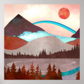 Blauw regenbooglandschap poster (Voorkant)