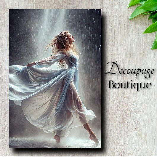 Blauw Regendanseres Foto Decoupage Tissuepapier