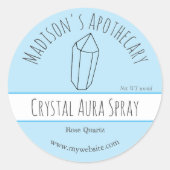 Blauw | Reiki Crystal productetiketten Ronde Sticker (Voorkant)