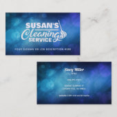 blauw reinigende Visitekaartjes (Voorkant / Achterkant)