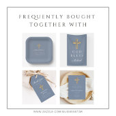 Blauw Religieus Kruis Dusty Boy Eerste Communie Servet