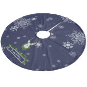 Blauw rendier boomkleed fleece kerstboom rok (Gekanteld)