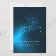 Blauw rendier Elegante zakelijke kerstkaart