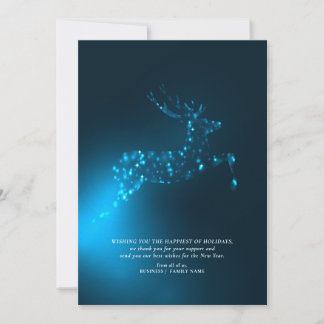 Blauw rendier Elegante zakelijke kerstkaart