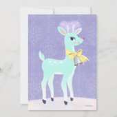 blauw rendier gepersonaliseerde platte Kaart (Voorkant)