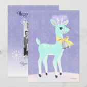 blauw rendier gepersonaliseerde platte Kaart (Voorkant / Achterkant)