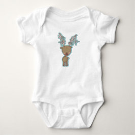 Blauw rendier kerst T-shirt