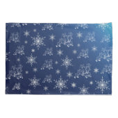 blauw, rendier, ster, sterren, sneeuwvlok, kerst kussensloop (Achterkant)