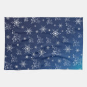 blauw, rendier, ster, sterren, sneeuwvlok, kerst theedoek (Horizontaal)